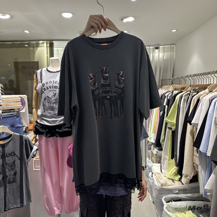 THE LOT韓國直郵㊣東大門實拍女裝新品休閑人氣推薦25春夏T恤THE LOT/	LOTT恤圖色2