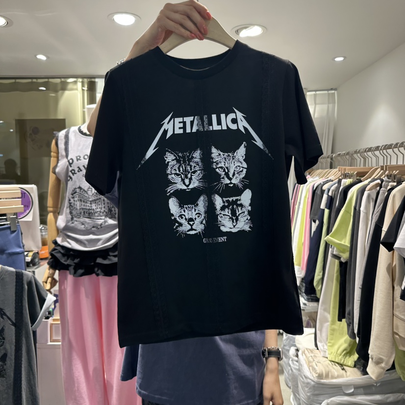 THE LOT韓國直郵㊣女裝新品休閑熱賣人氣推薦25春夏T恤蕾絲THE LOT/ LOTT恤圖色3