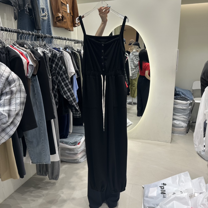 AT THE END韓國㊣直郵東大門代購女裝新品25春夏熱賣背帶褲AT THE END背帶褲圖色2