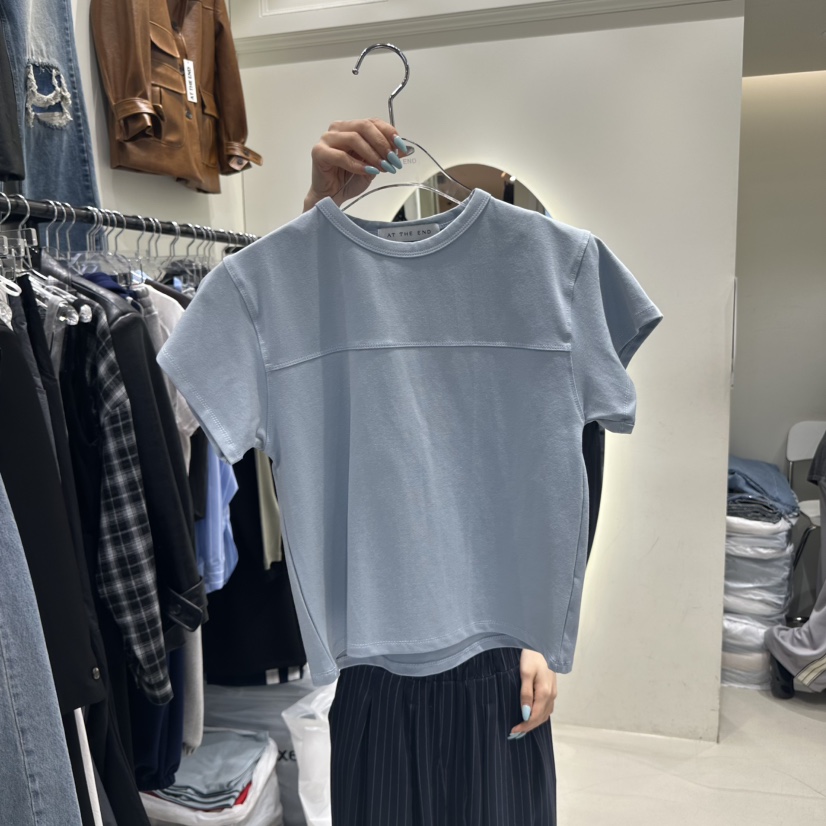 AT THE END直郵韓國代購㊣女裝新品25春夏推薦時尚人氣T恤AT THE ENDT恤圖色3