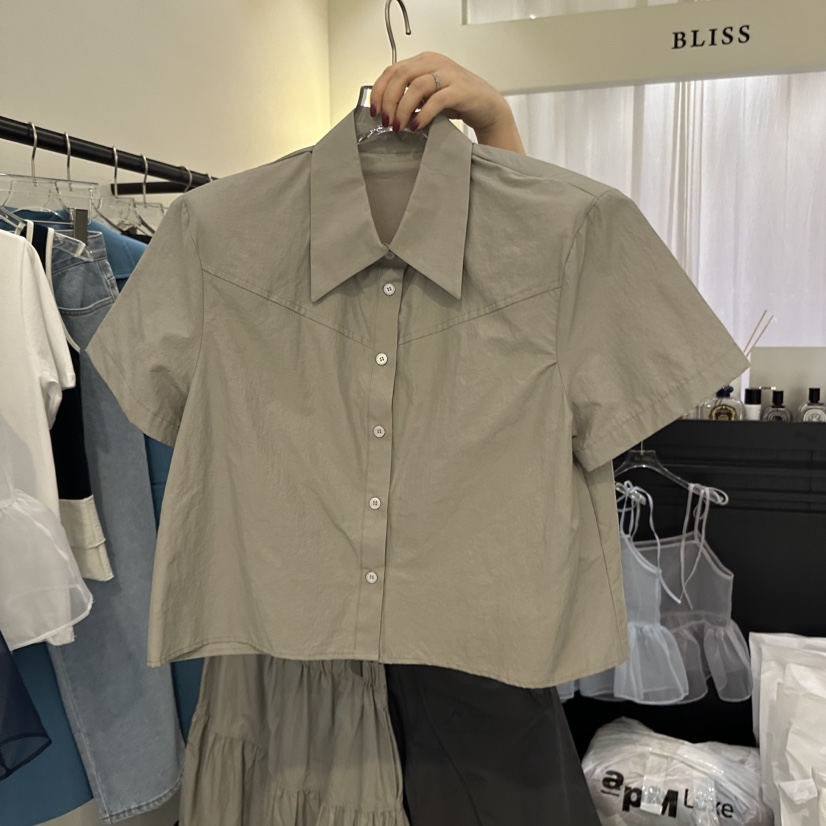 BLISS韓國直郵㊣東大門實拍女裝新品推薦25春夏時尚襯衫蕾絲衫BLISS襯衫/蕾絲衫圖色3