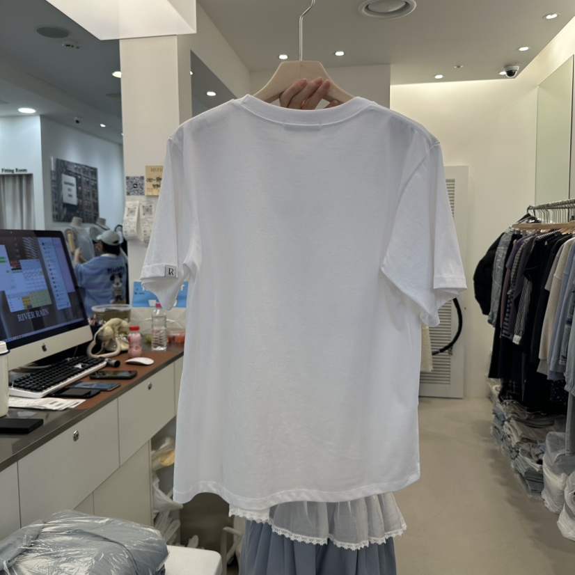 RIVER RAIN韓國直郵㊣女裝新品休閑推薦熱賣時尚25春夏T恤RIVER RAINT恤