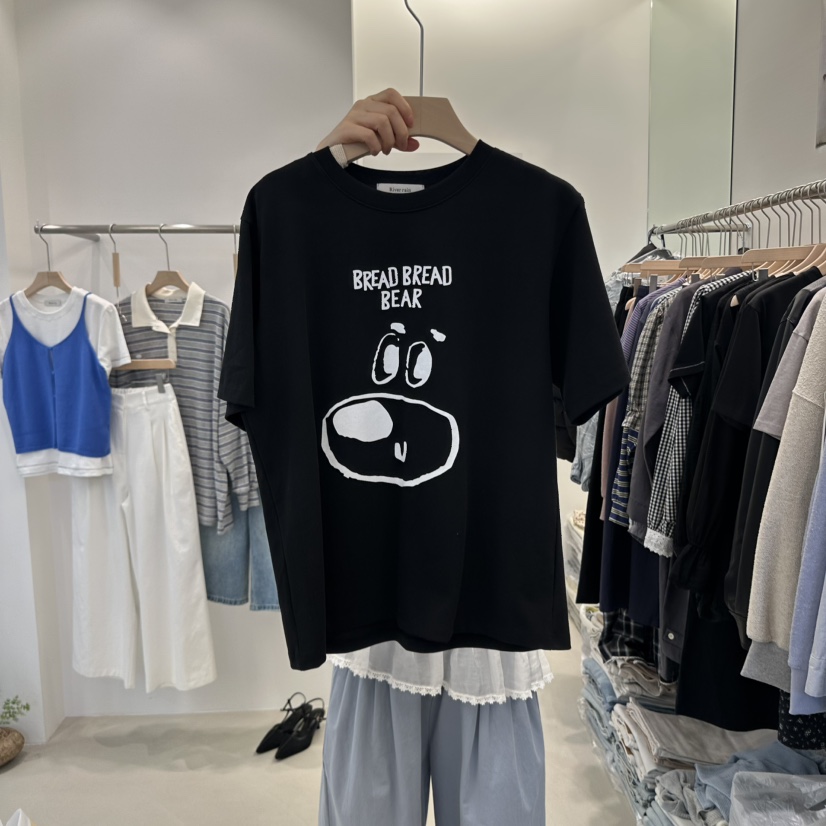 RIVER RAIN韓國直郵㊣女裝新品休閑推薦熱賣時尚25春夏T恤RIVER RAINT恤圖色2