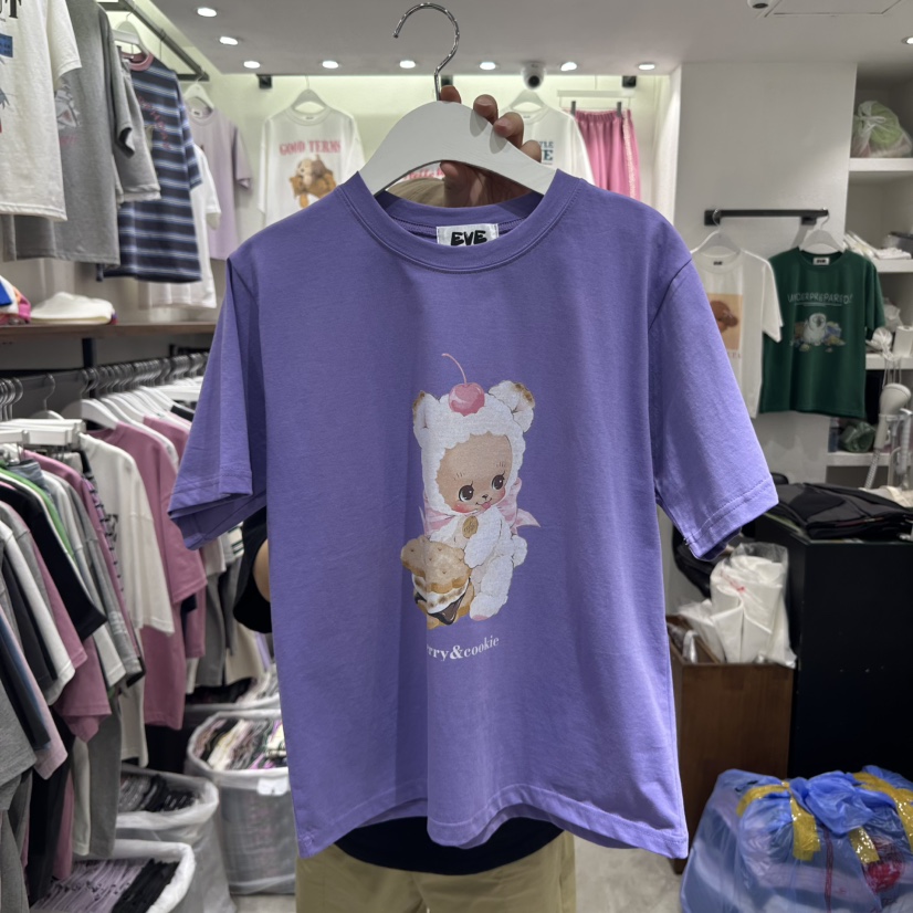 EVE韓國直郵㊣東大門實拍女裝新品休閑25春夏熱賣人氣時尚T恤EVET恤圖色3