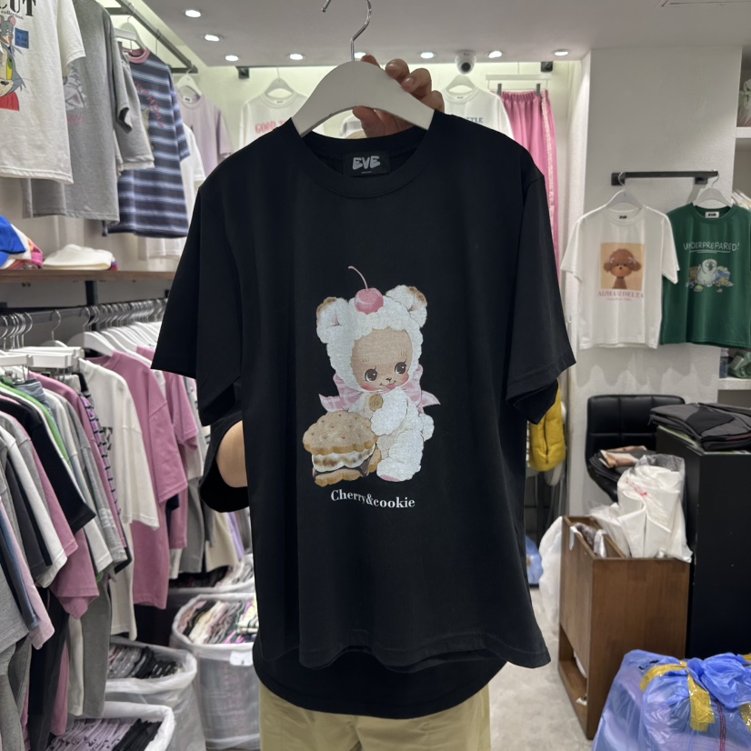 EVE韓國直郵㊣東大門實拍女裝新品休閑25春夏熱賣人氣時尚T恤EVET恤圖色4