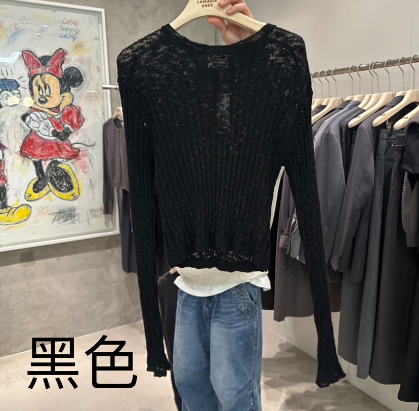 LAMAGIEPIE韓國直郵㊣女裝新品25春夏休閑人氣熱賣時尚針織衫LAMAGIE GREY針織衫圖色2