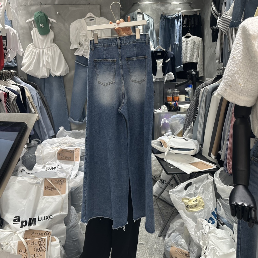 A-DEL韓國㊣直郵東大門代購女裝新品人氣熱賣休閑25春夏牛仔褲A-DEL牛仔褲