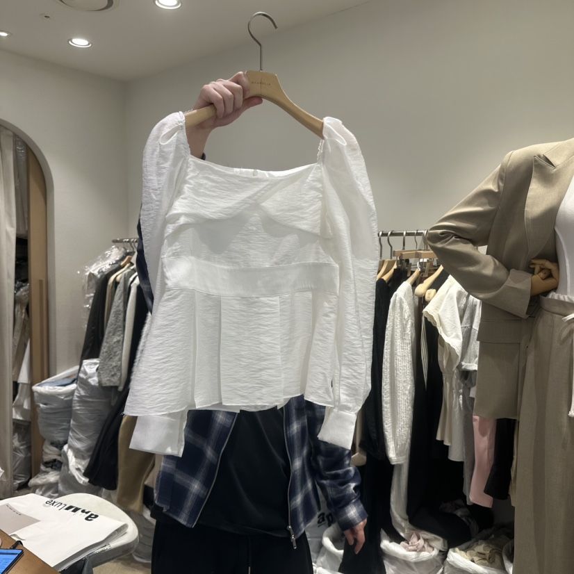 MAGNOLIA36-L直郵韓國代購㊣女裝新品25春夏熱賣襯衫蕾絲衫MAGNOLIA36-L襯衫/蕾絲衫圖色2