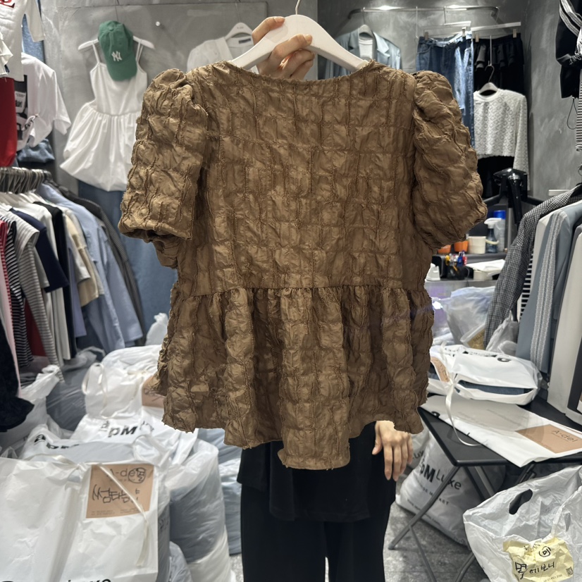 A-DEL韓國直郵㊣女裝新品熱賣25春夏推薦時尚休閑襯衫蕾絲衫A-DEL襯衫/蕾絲衫