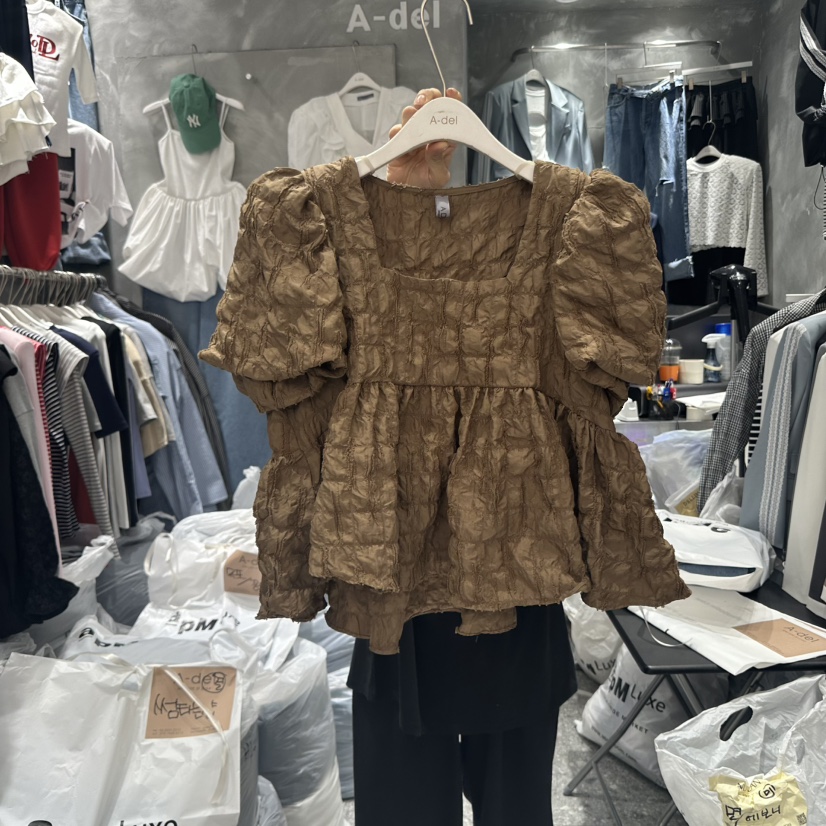 A-DEL韓國直郵㊣女裝新品熱賣25春夏推薦時尚休閑襯衫蕾絲衫A-DEL襯衫/蕾絲衫