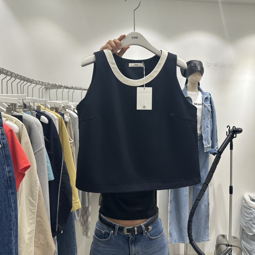 INNI韓國㊣直郵東大門代購女裝新品時尚人氣推薦休閑吊帶背心inni吊帶/背心圖色2