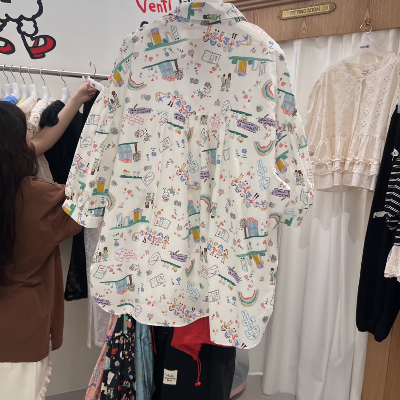 VENTI直郵韓國代購㊣女裝新品熱賣推薦時尚25春夏襯衫蕾絲衫VENTI襯衫/蕾絲衫