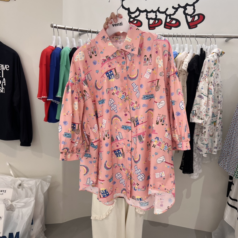 VENTI直郵韓國代購㊣女裝新品熱賣推薦時尚25春夏襯衫蕾絲衫VENTI襯衫/蕾絲衫圖色2