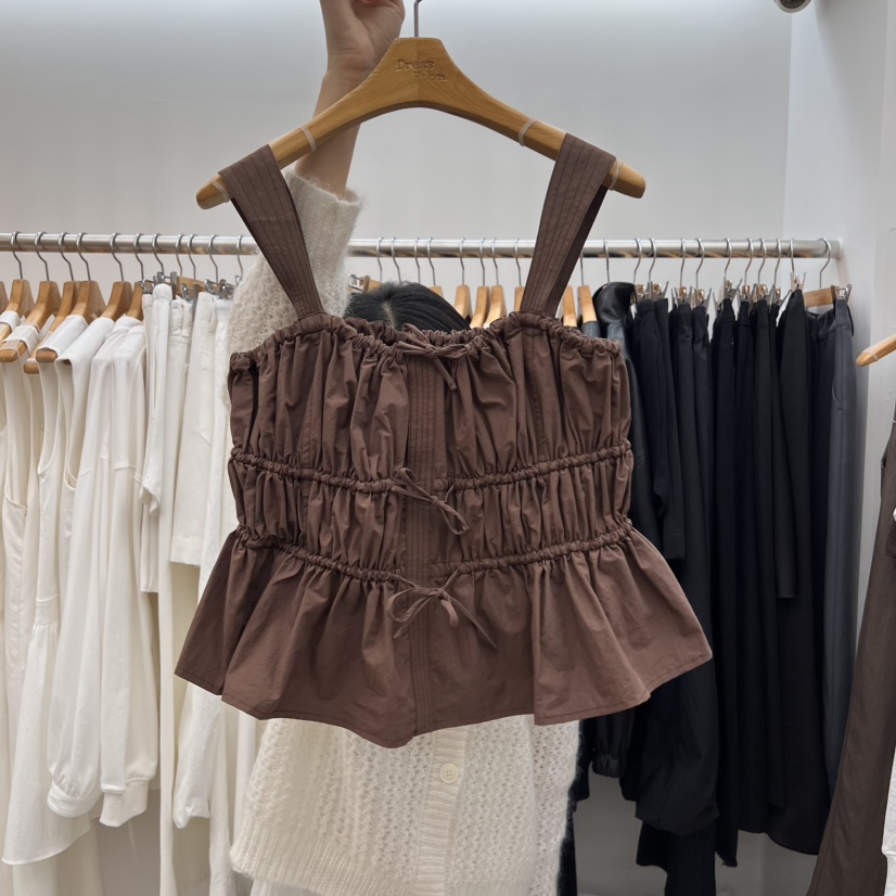 DRESS ROOM韓國直郵㊣女裝新品推薦時尚休閑人氣25春夏吊帶背心DRESS ROOM吊帶/背心圖色1