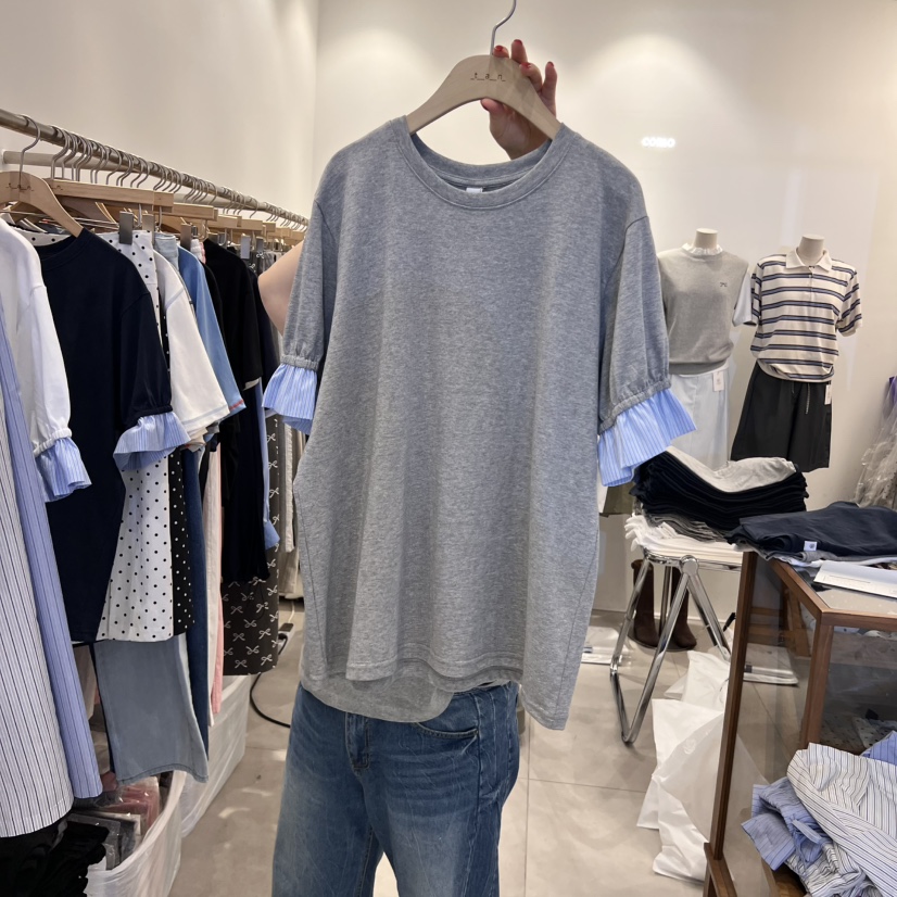 TAN&COMO韓國直郵㊣女裝新品休閑25春夏熱賣時尚推薦T恤tan-COMOT恤圖色2