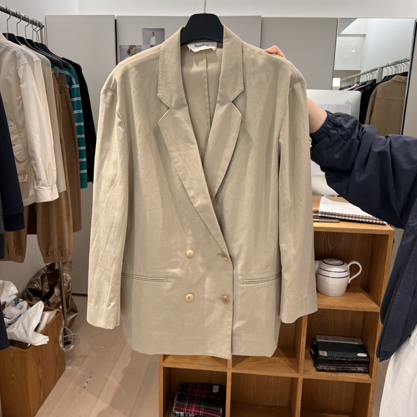 THE TARDUST韓國代購女裝新品推薦真品熱賣人氣時尚夾克亞麻THE TARDUST夾克