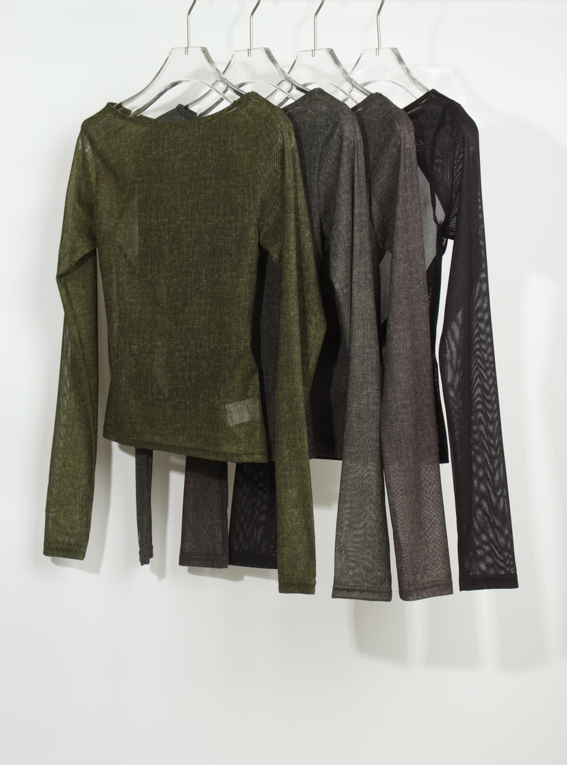 TEXTURE東大門實拍女裝新品推薦25春夏職業人氣休閑長袖T恤TEXTURE長袖T恤