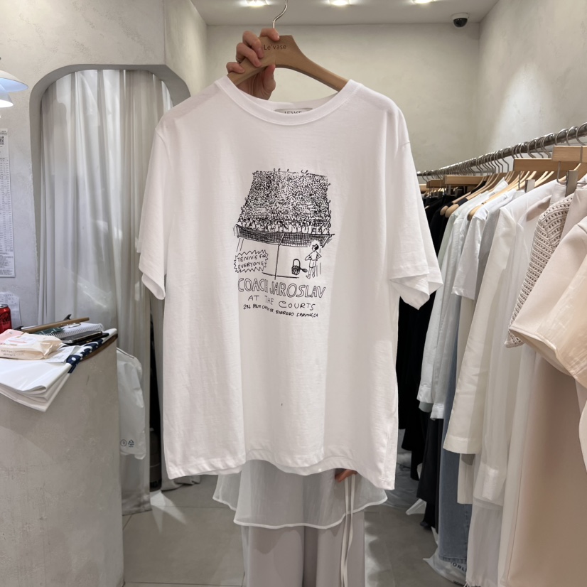 LE VASE韓國直郵女士新款25春夏人氣熱賣推薦時尚真品休閑T恤LE VASET恤