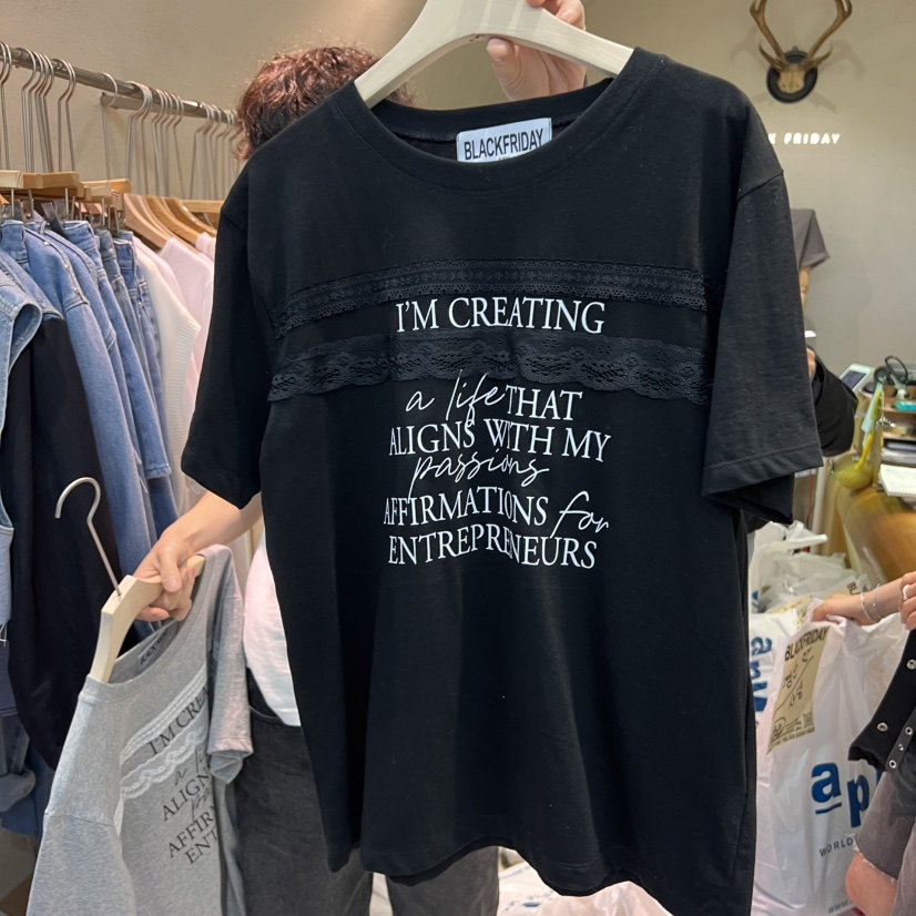 BLACKFRIDAY韓國直郵女裝新款25春夏人氣真品職業時尚推薦T恤BLACK FRIDAYT恤圖色2
