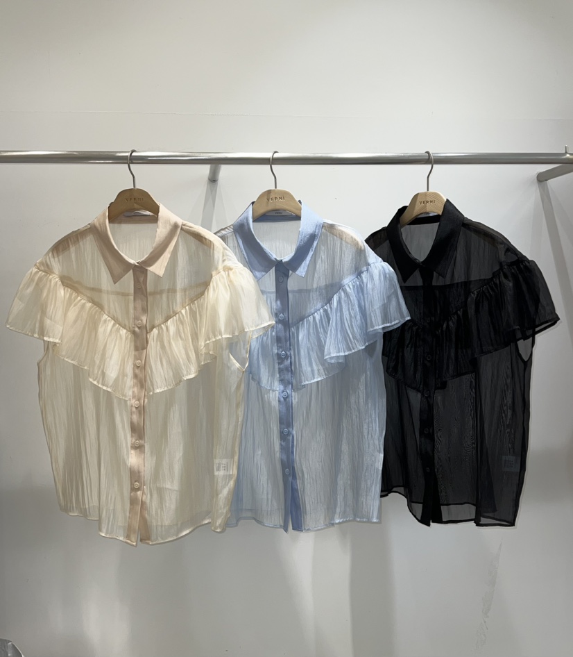 VERNI韓國直郵女裝新品時尚熱賣推薦人氣25春夏真品襯衫蕾絲衫VERNI襯衫/蕾絲衫