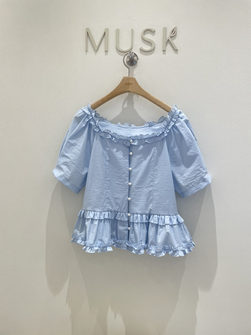 MUSK東大門實拍女士新品真品25春夏休閑職業推薦襯衫蕾絲衫MUSK襯衫/蕾絲衫