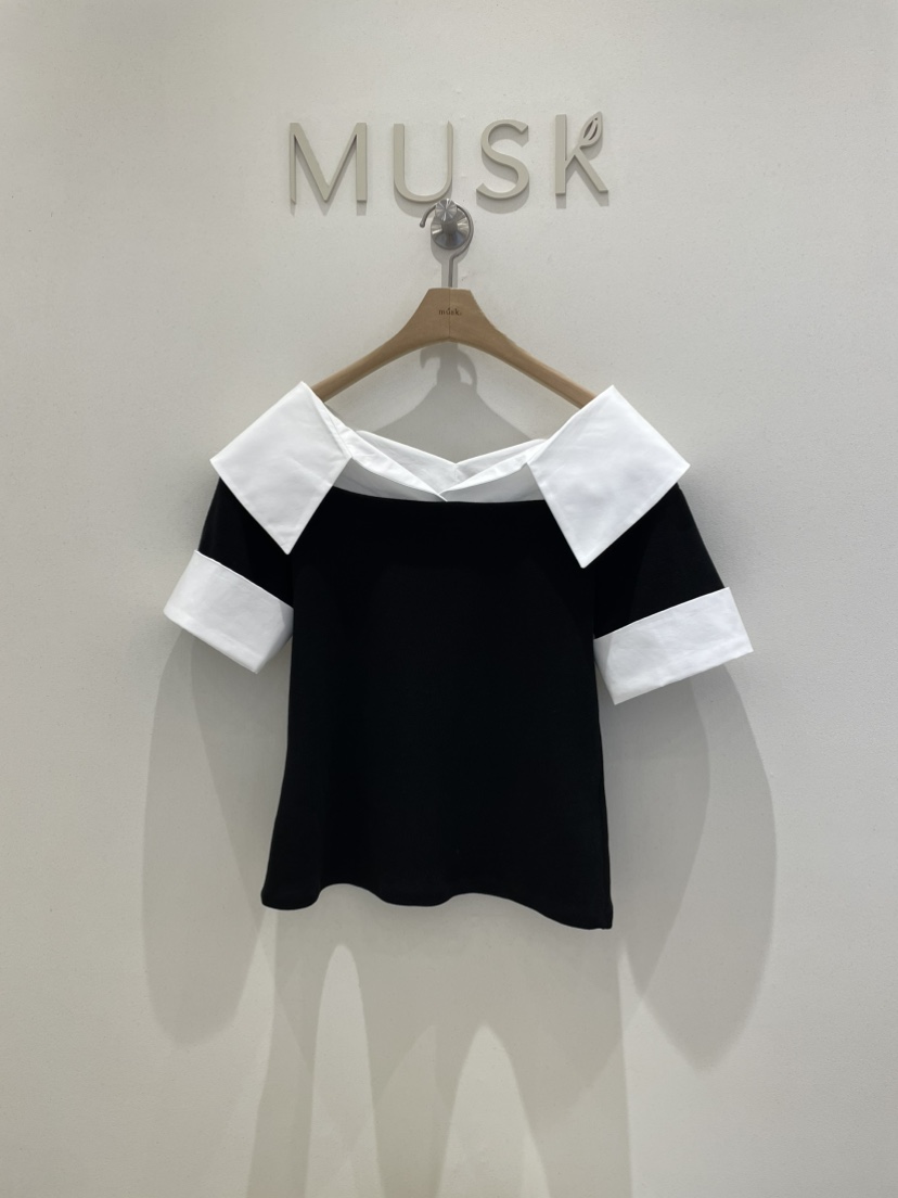 MUSK東大門直郵女裝新品25春夏休閑真品職業時尚襯衫蕾絲衫MUSK襯衫/蕾絲衫