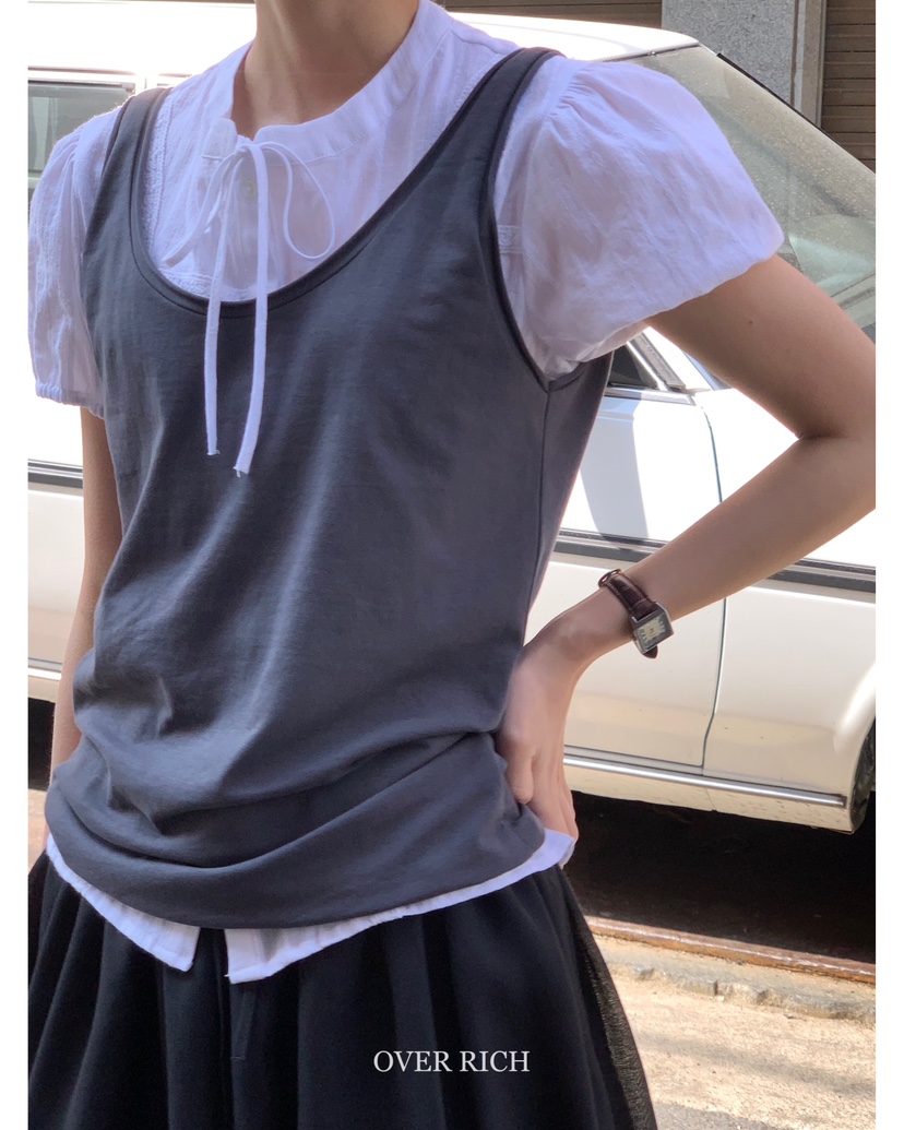 OVER RICH東大門實拍女裝新品職業休閑真品熱賣人氣吊帶背心OVER RICH吊帶/背心