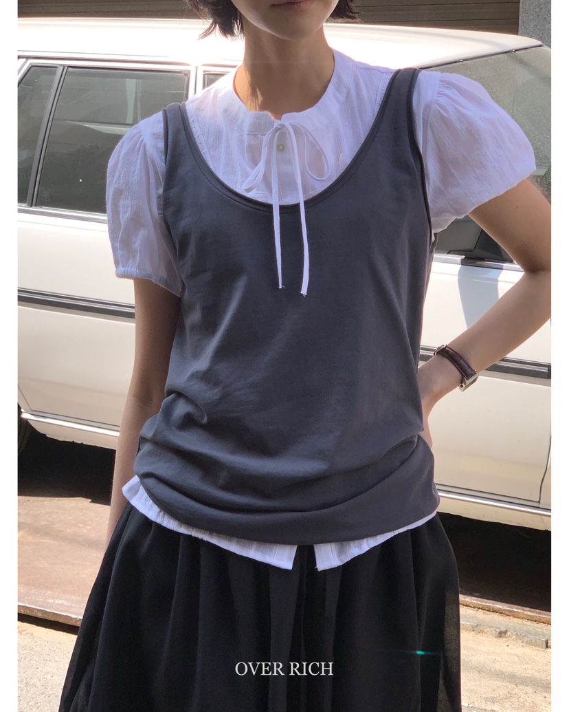 OVER RICH東大門實拍女裝新品職業休閑真品熱賣人氣吊帶背心OVER RICH吊帶/背心