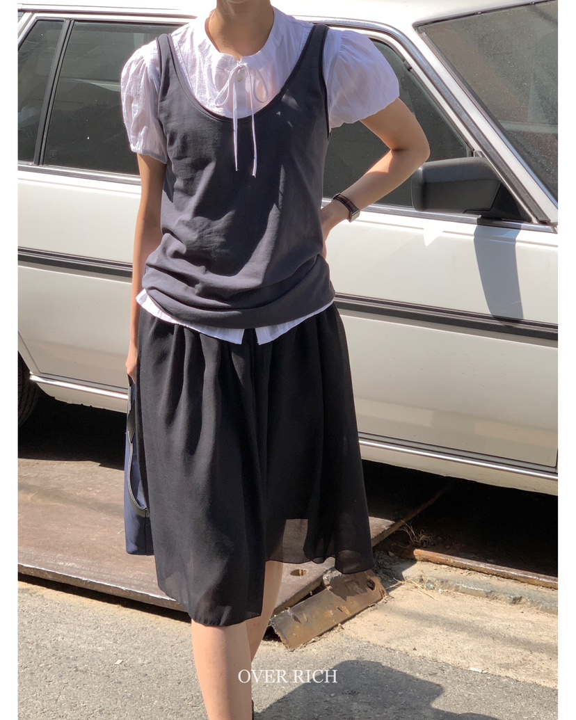 OVER RICH東大門實拍女裝新品職業休閑真品熱賣人氣吊帶背心OVER RICH吊帶/背心