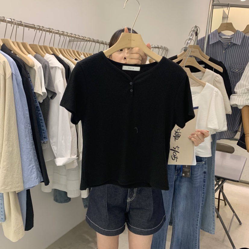 PHILO韓國直郵女士新款時尚休閑推薦熱賣25春夏人氣職業T恤PHILOT恤圖色4