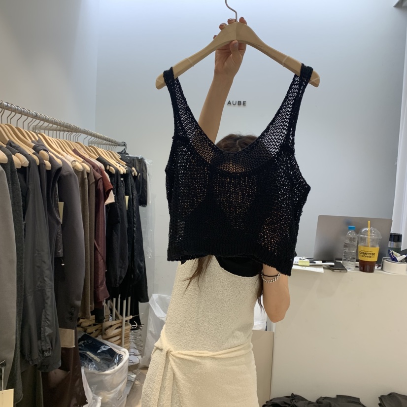 AUBE韓國代購女裝新款熱賣25春夏職業吊帶背心不含內搭緊身AUBE吊帶/背心