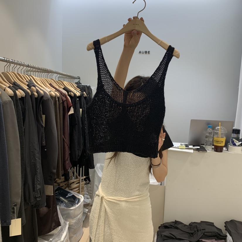 AUBE韓國代購女裝新款熱賣25春夏職業吊帶背心不含內搭緊身AUBE吊帶/背心圖色2