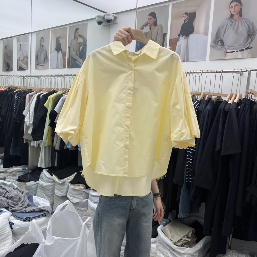 MOI-A韓國直郵女士新品25春夏職業時尚熱賣真品襯衫蕾絲衫MOI-A襯衫/蕾絲衫圖色1