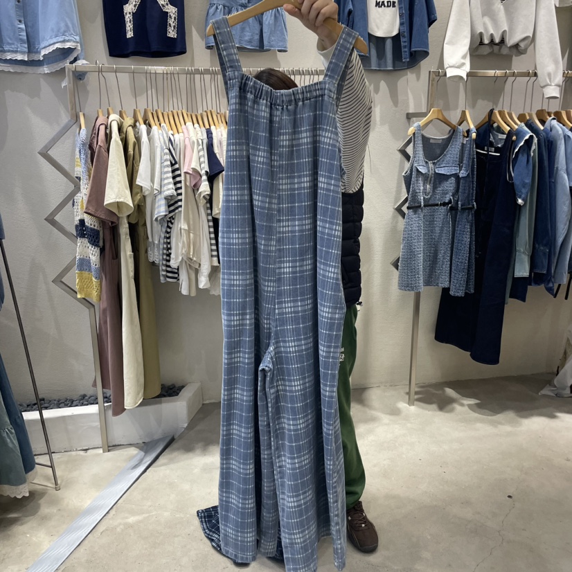 HIPTIQUE韓國直郵㊣女裝新款熱賣推薦時尚休閑人氣背帶褲格紋HIPTIQUE背帶褲