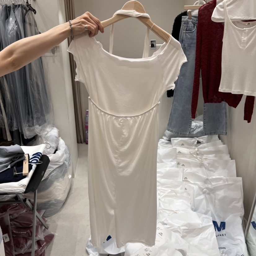 FRE韓國直郵㊣女裝新款休閑推薦時尚25春夏人氣連衣裙假兩件FRE連衣裙