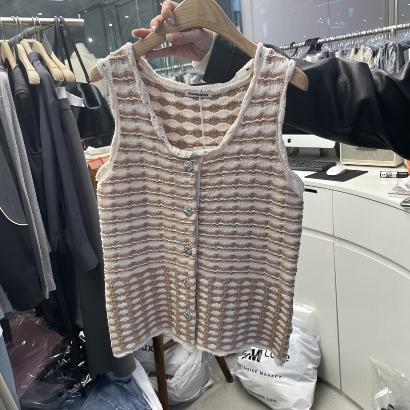 FOUNDATION韓國直郵㊣東大門實拍女裝新品25春夏推薦休閑馬甲FOUNDATION馬甲圖色2