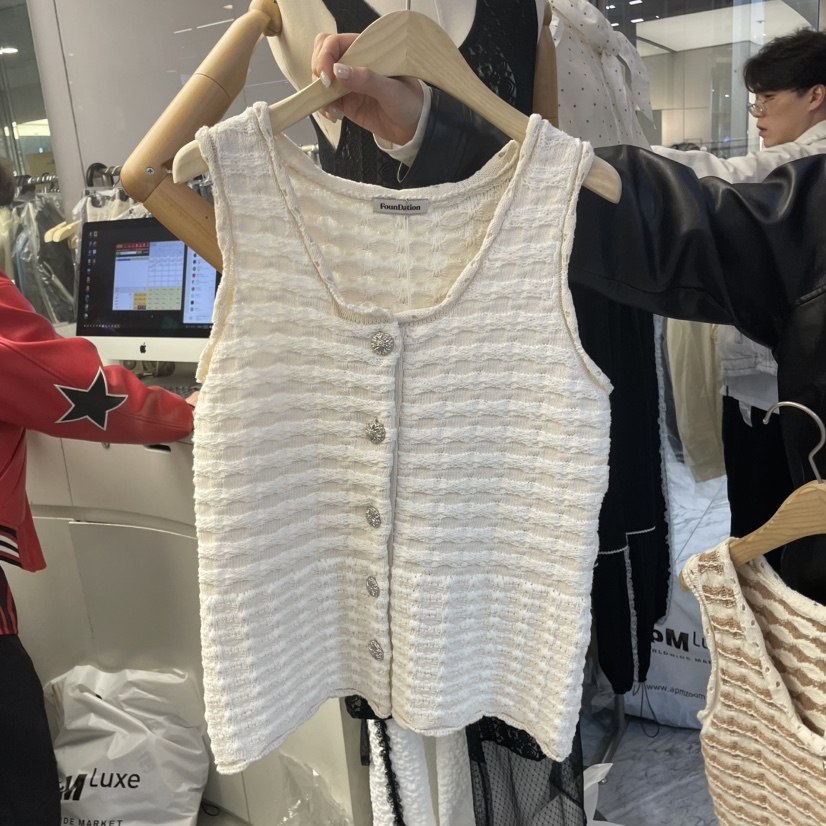 FOUNDATION韓國直郵㊣東大門實拍女裝新品25春夏推薦休閑馬甲FOUNDATION馬甲圖色3