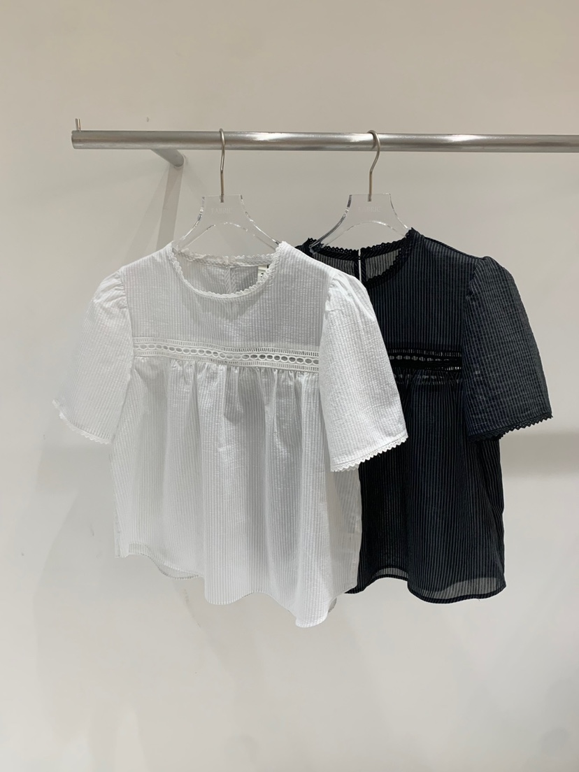 FABRIC韓國直郵㊣東大門實拍女裝新款時尚推薦熱賣襯衫蕾絲衫FABRIC襯衫/蕾絲衫