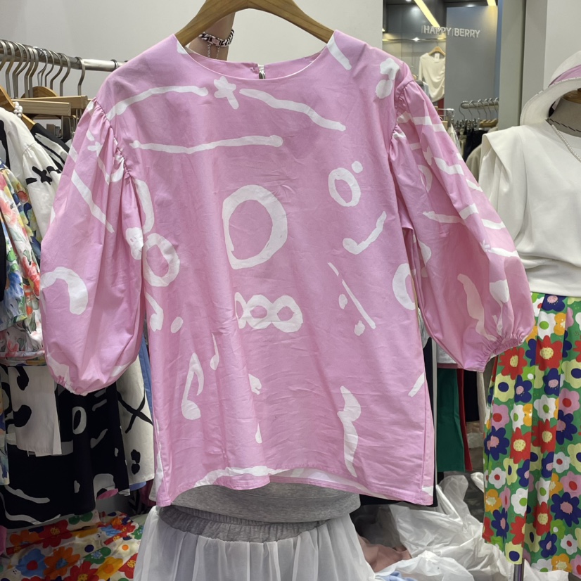 HAPPYBERRY韓國直郵㊣女裝新品休閑時尚熱賣25春夏人氣推薦T恤HAPPYBERRYT恤圖色2