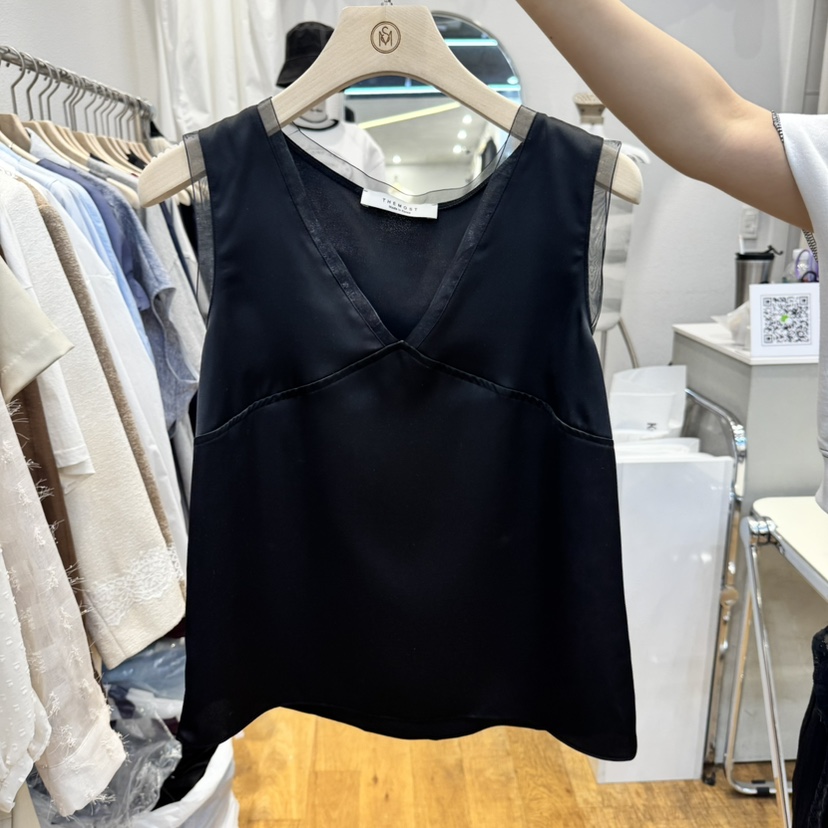 THE MOST-Q韓國直郵㊣東大門實拍女裝新品休閑吊帶背心歐根紗THE MOST吊帶/背心圖色2