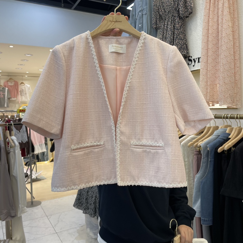SYMPHONY韓國直郵㊣東大門實拍女裝新品熱賣25春夏夾克粗花呢SYMPHONY夾克圖色2
