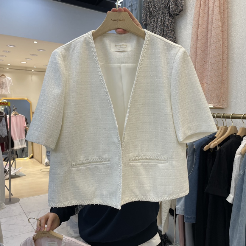 SYMPHONY韓國直郵㊣東大門實拍女裝新品熱賣25春夏夾克粗花呢SYMPHONY夾克圖色3
