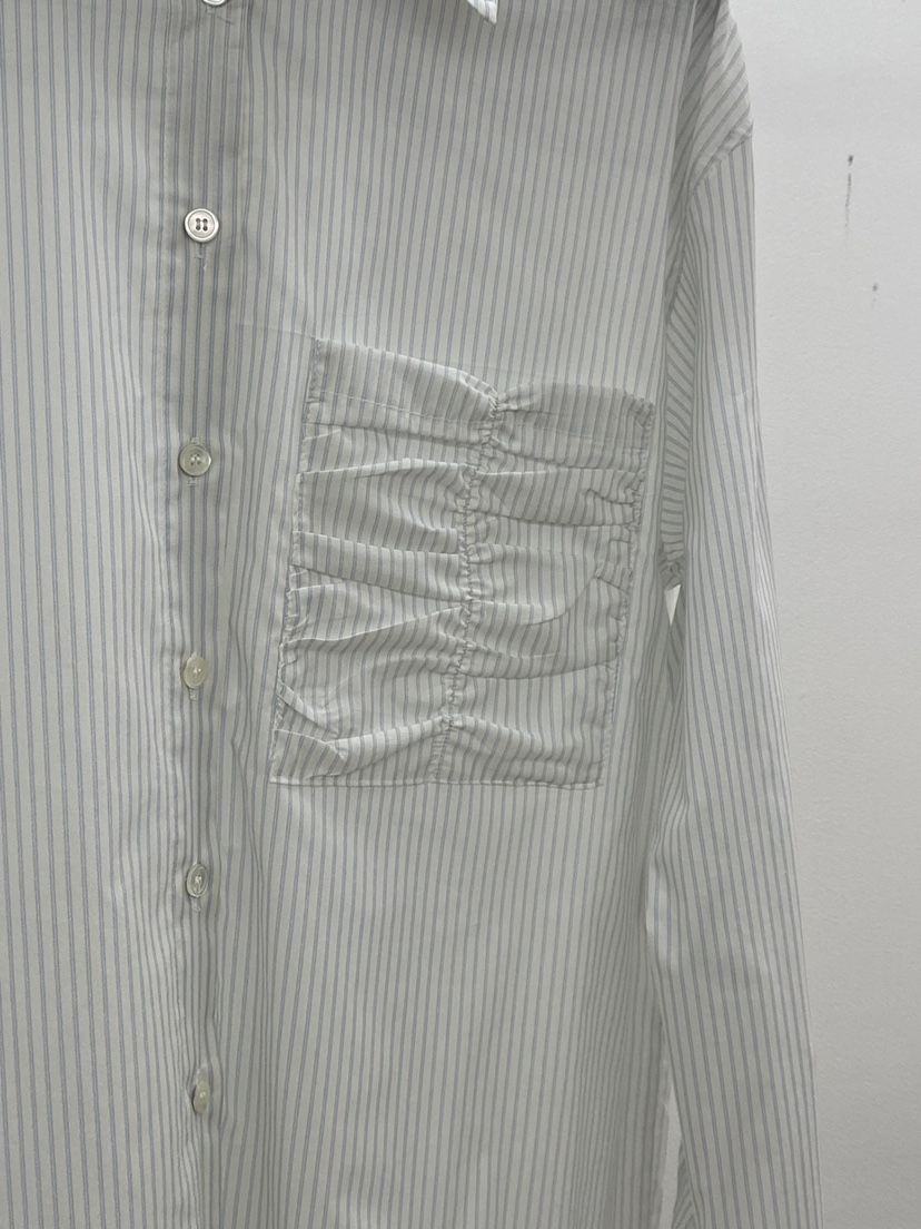 ID直郵韓國代購㊣女裝新品25春夏人氣休閑推薦襯衫蕾絲衫口袋ID襯衫/蕾絲衫