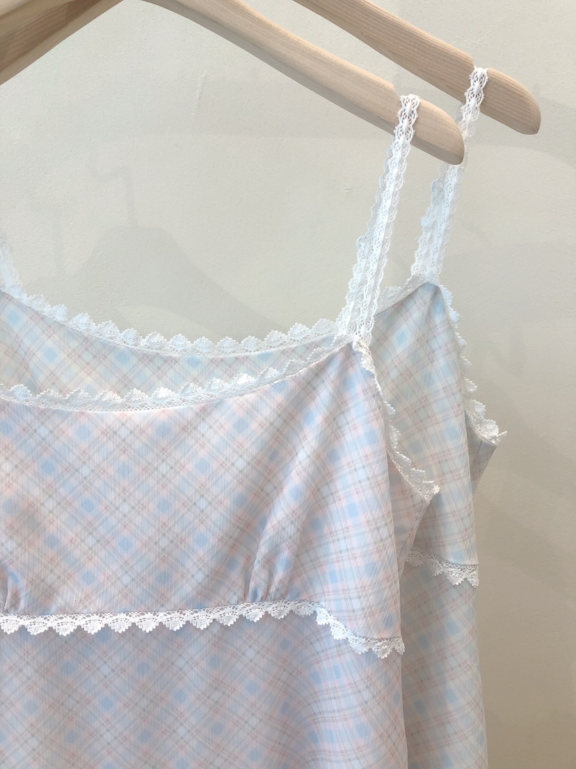 OVE韓國直郵女士新品25春夏推薦人氣熱賣真品連衣裙格紋蕾絲OVE連衣裙