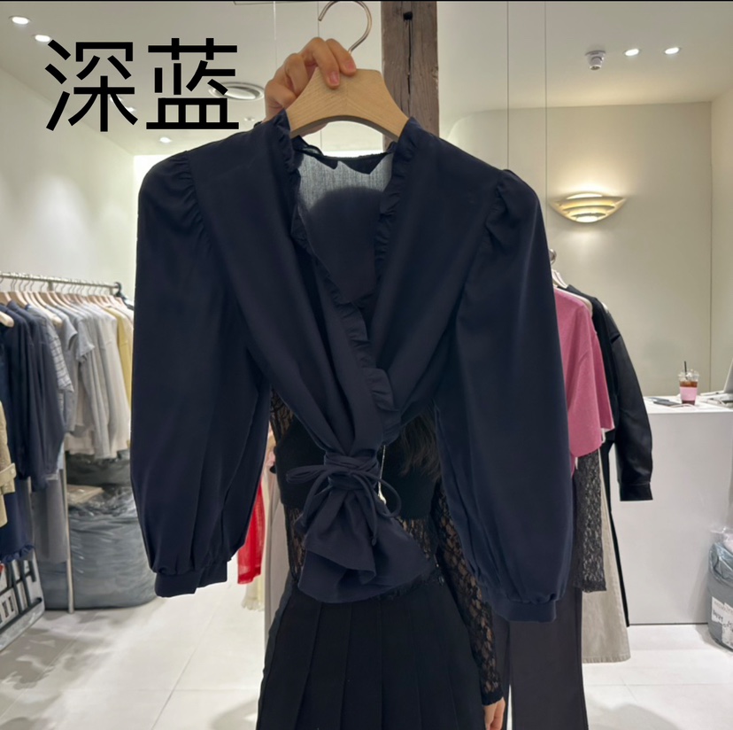 AVECNOUS東大門直郵女士新款人氣熱賣25春夏推薦襯衫蕾絲衫AVECNOUS襯衫/蕾絲衫圖色3