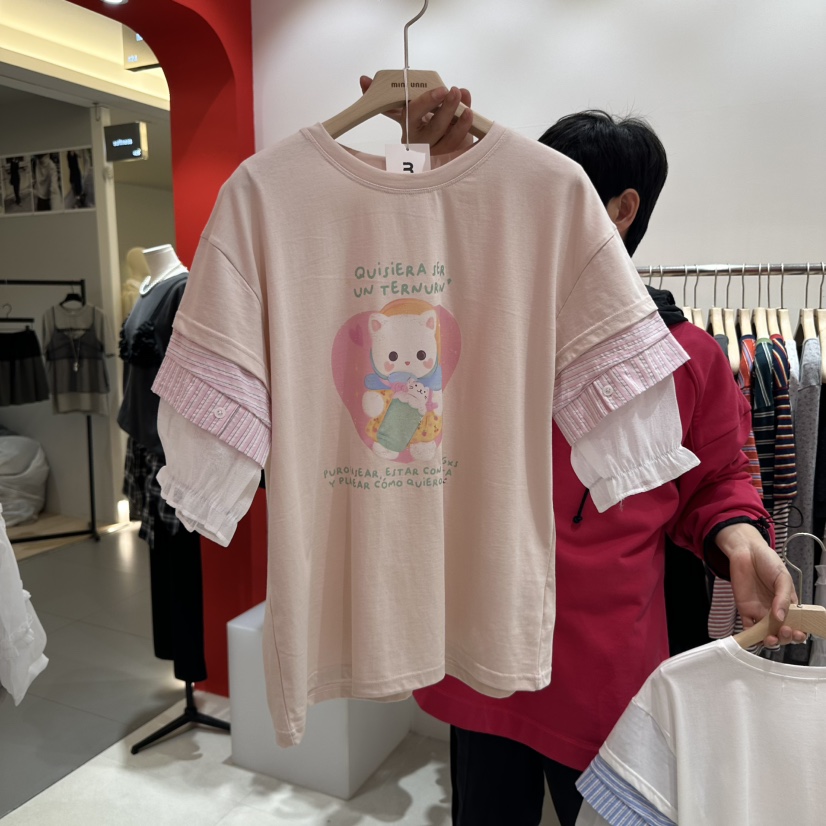 MINI UNNI韓國直郵女裝新品人氣推薦25春夏熱賣時尚真品T恤MINI UNNIT恤圖色2