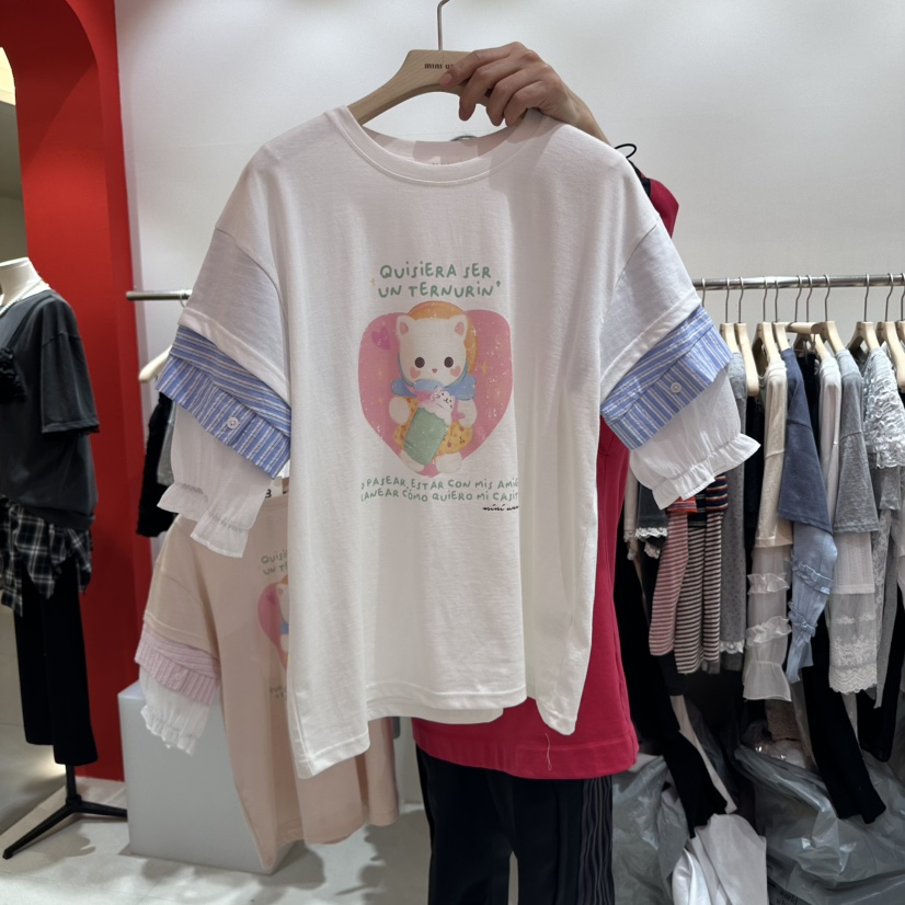 MINI UNNI韓國直郵女裝新品人氣推薦25春夏熱賣時尚真品T恤MINI UNNIT恤圖色3