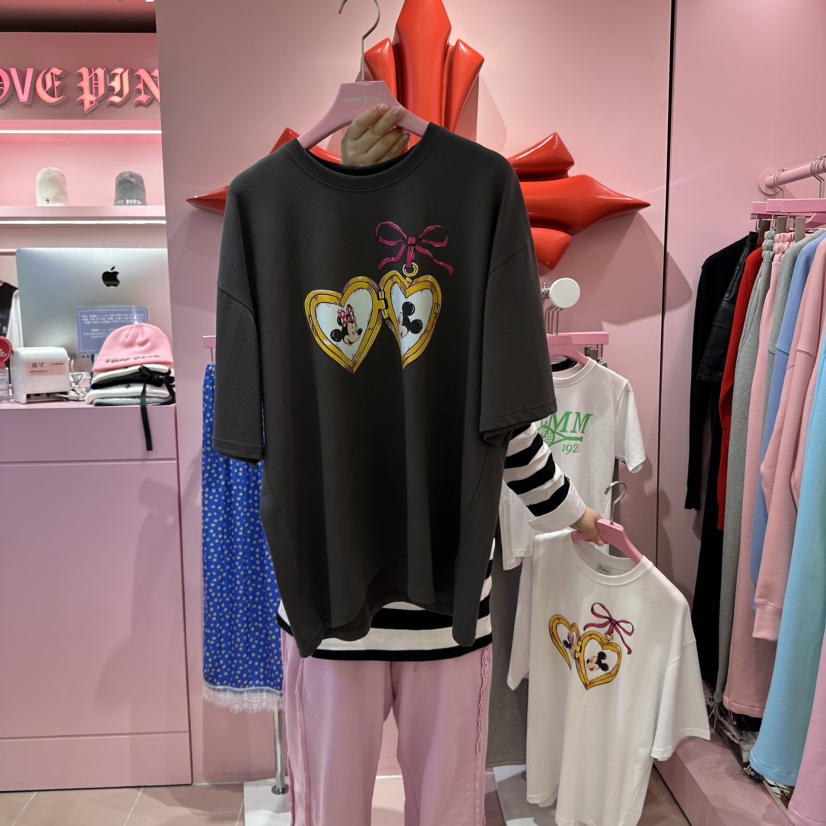 LOVE PINK韓國直郵女裝新品熱賣職業真品人氣25春夏時尚T恤LOVE PINKT恤圖色2