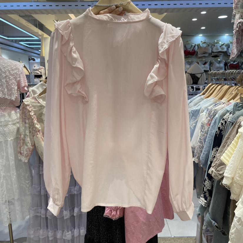 空東大門代購女裝新品職業25春夏時尚推薦人氣襯衫蕾絲衫刺繡BELITA襯衫/蕾絲衫