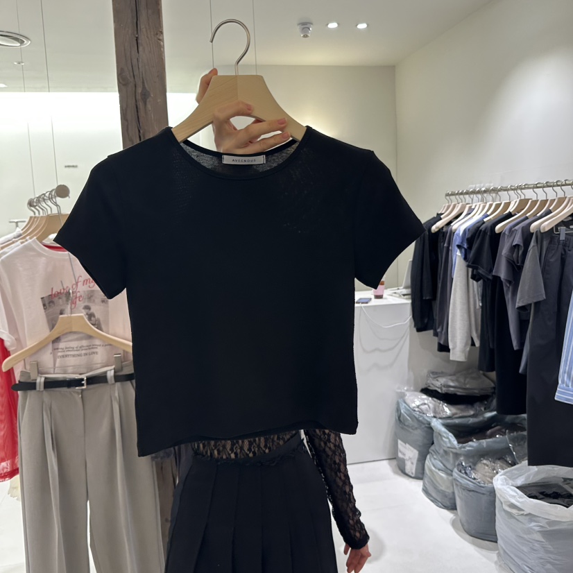AVECNOUS韓國直郵女裝新品職業人氣休閑推薦時尚25春夏真品T恤AVECNOUST恤圖色2